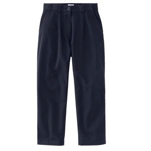 LL Bean Original Fit Wrinkle Resistant Cropped Chino Pants in Navy Size 14